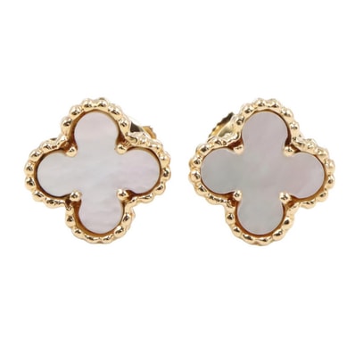 ヴァンクリーフ&アーペル Van Cleef & Arpels スウィートアルハンブラ マザーオブパール ピアス ピアス ジュエリー K18(イエローゴールド) マザーオブパール レディース ゴールド系 / ホワイト系 VCARA44800
