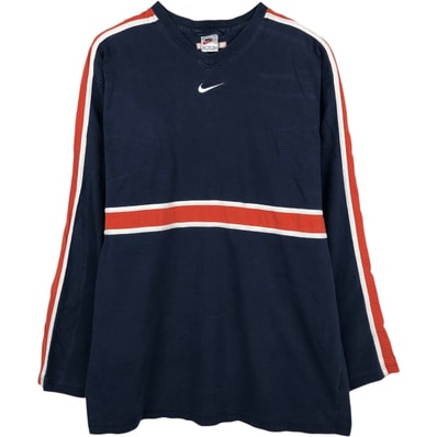 古着 90年代~ ナイキ NIKE センターロゴ Vネック ロングTシャツ ロンT メンズXL相当 ヴィンテージ/eaa667959