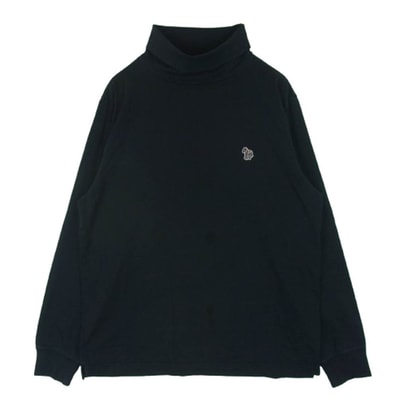 Paul Smith ポール・スミス カットソー レインボーゼブラ パッチ ハイネック タートルネック 長袖 カットソー ブラック系 L【中古】