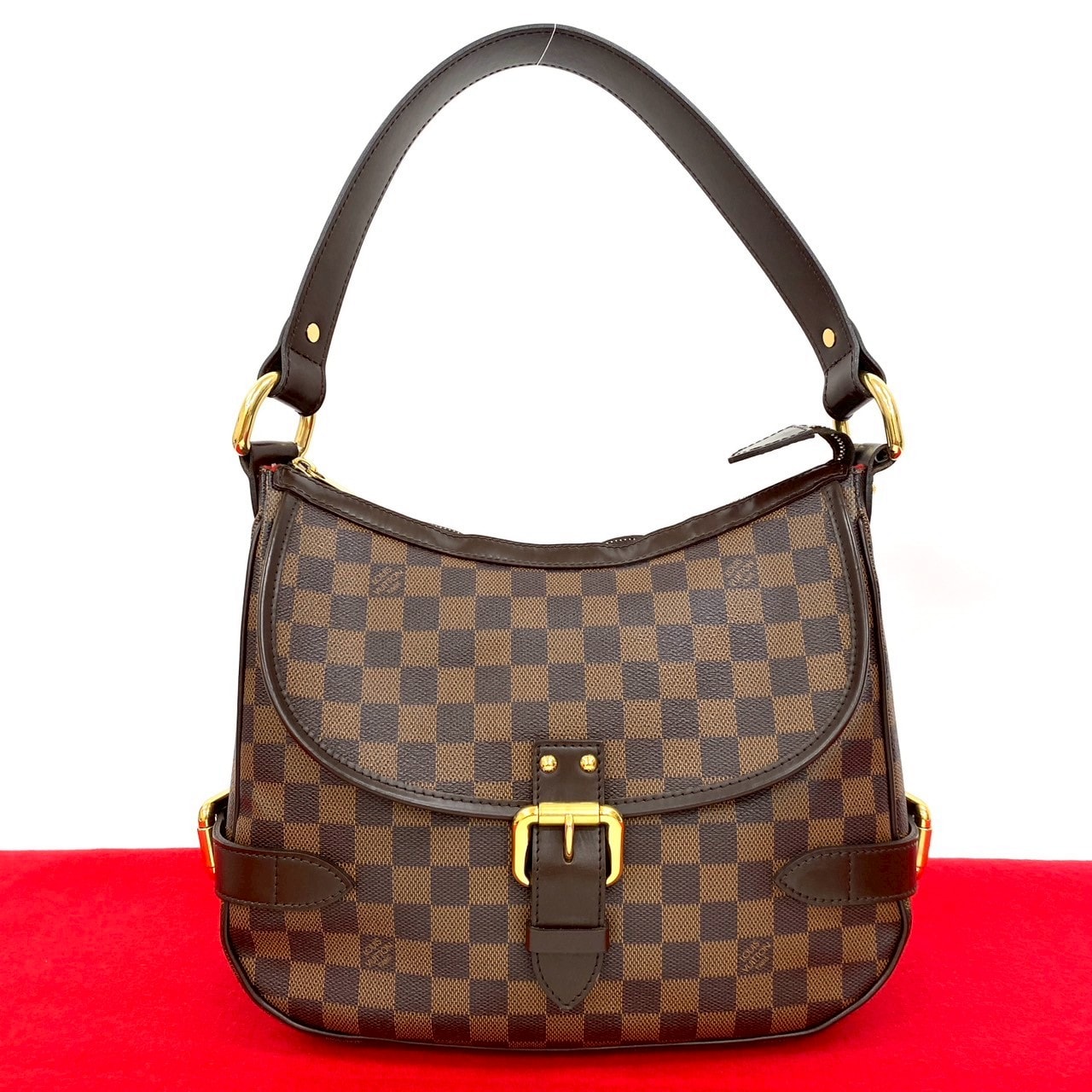 LOUIS VUITTON ルイヴィトン ハイバリー ダミエ エベヌ レザー PVC ショルダーバッグ ブラウン
 44227