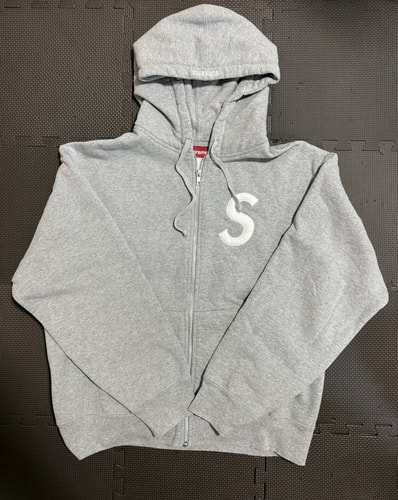 Supreme S Logo Zip Up Hooded Sweatshirt (25FW) "Heather Grey"
