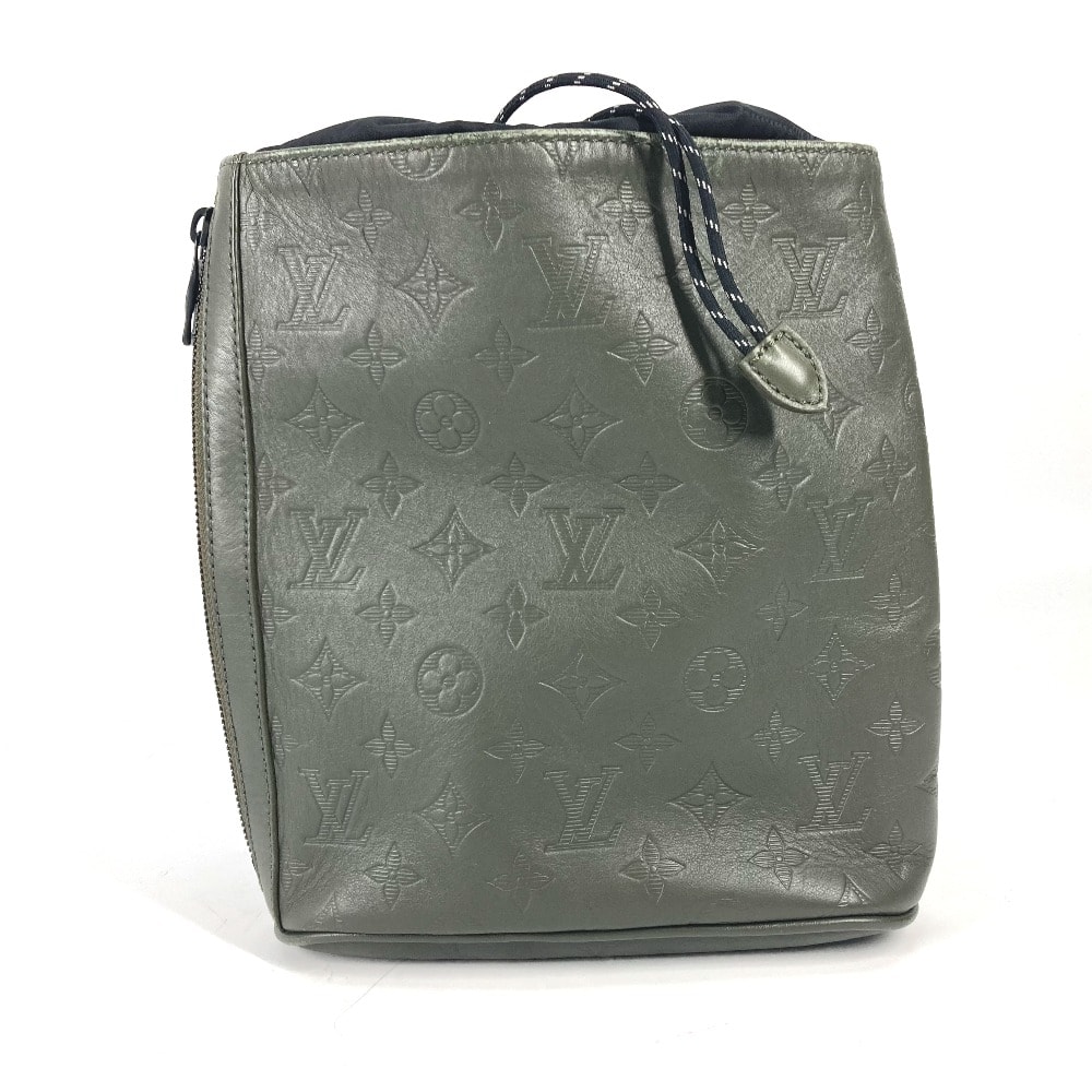 ルイヴィトン LOUIS VUITTON チョークスリングバッグ M44634 モノグラムシャドウ クロス カバン 巾着 ショルダーバッグ モノグラムシャドウレザー カーキ