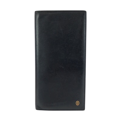 CARTIER カルティエ パシャ ドゥ カルティエ ブラック 黒 ゴールド金具 レザー 長財布 ロングウォレット 602614 【中古】