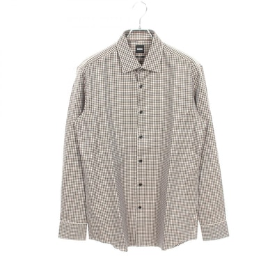 ボス BOSS SLIM FIT 千鳥格子 長袖 衣料品 トップス コットン メンズ ブラック系 / ベージュ系 【中古】