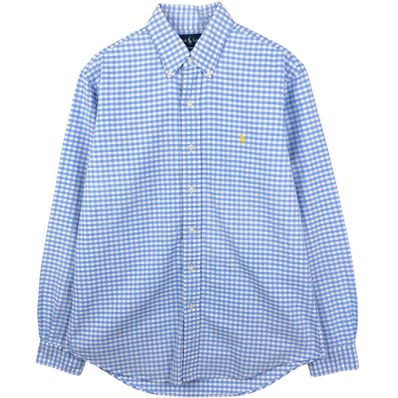 古着 ラルフローレン Ralph Lauren CUSTOM FIT ギンガムチェック 長袖 ボタンダウンチェックシャツ メンズM相当/eaa659349