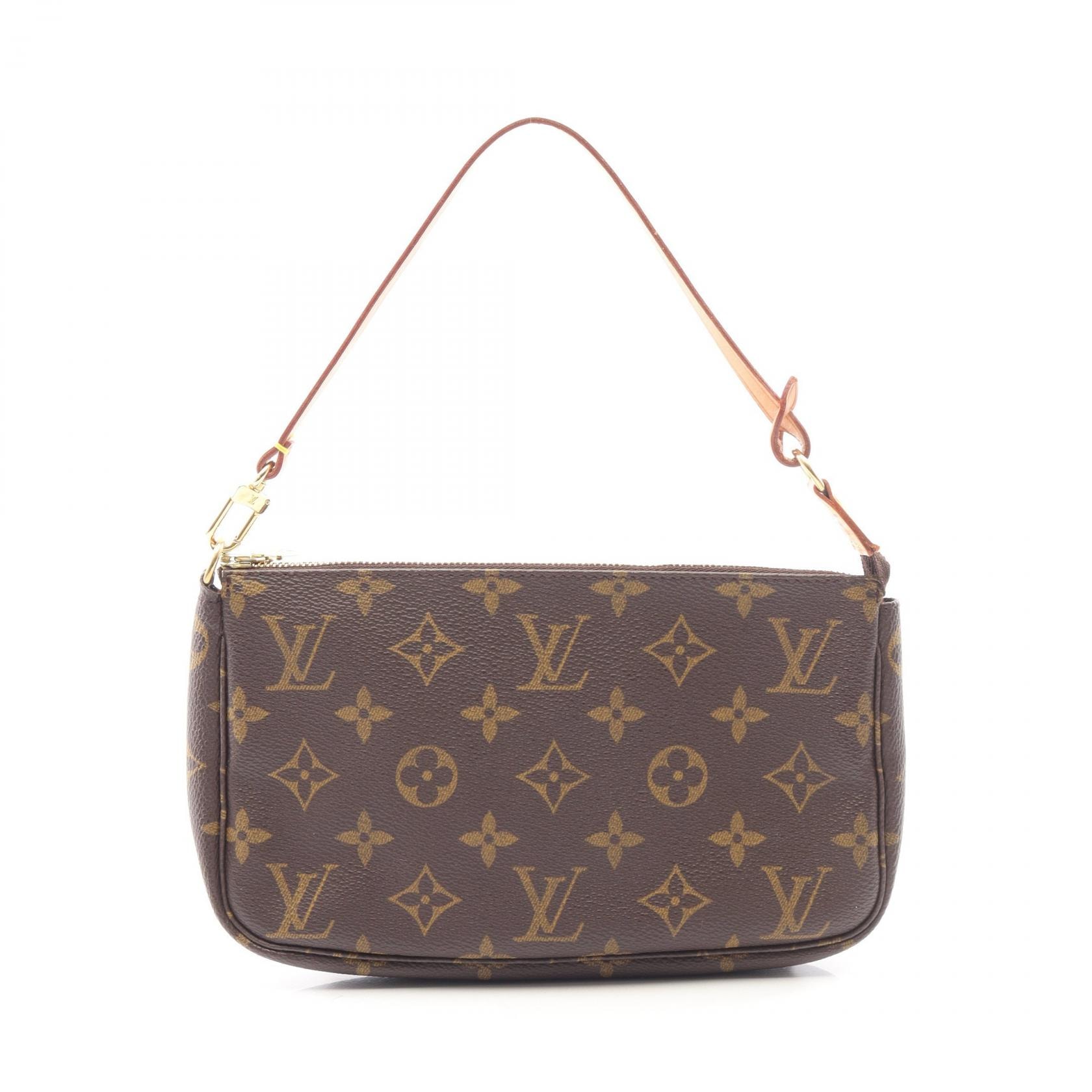 ルイ・ヴィトン LOUIS VUITTON ポシェットアクセソワール ハンドバッグ バッグ PVCコーティングキャンバス レザー モノグラム レディース ブラウン系 M51980 【中古】