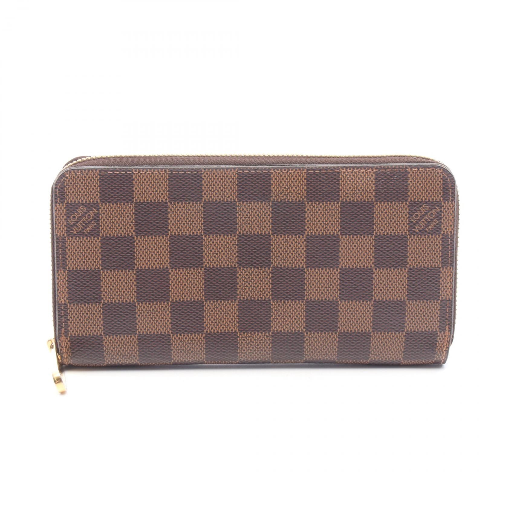 ルイ・ヴィトン LOUIS VUITTON ジッピーウォレット ローズバレリーヌ ラウンド長財布 財布 PVCコーティングキャンバス ダミエ エベヌ レディース ブラウン系 N60046 【中古】