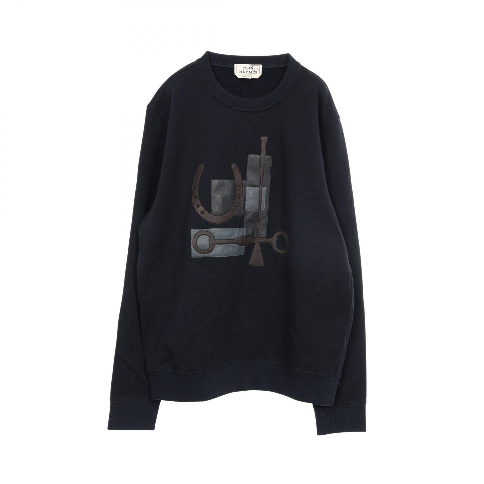 エルメス HERMES スポーツカプセル スウェット 衣料品 トップス コットン メンズ ネイビー系 02-5762 【中古】