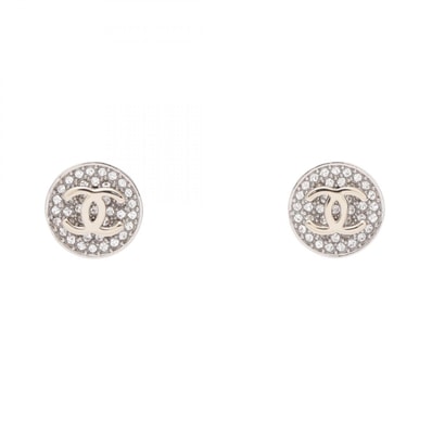 シャネル CHANEL ココマーク サークル ピアス ジュエリー メタル / ラインストーン レディース シルバー系 / クリア系 【中古】