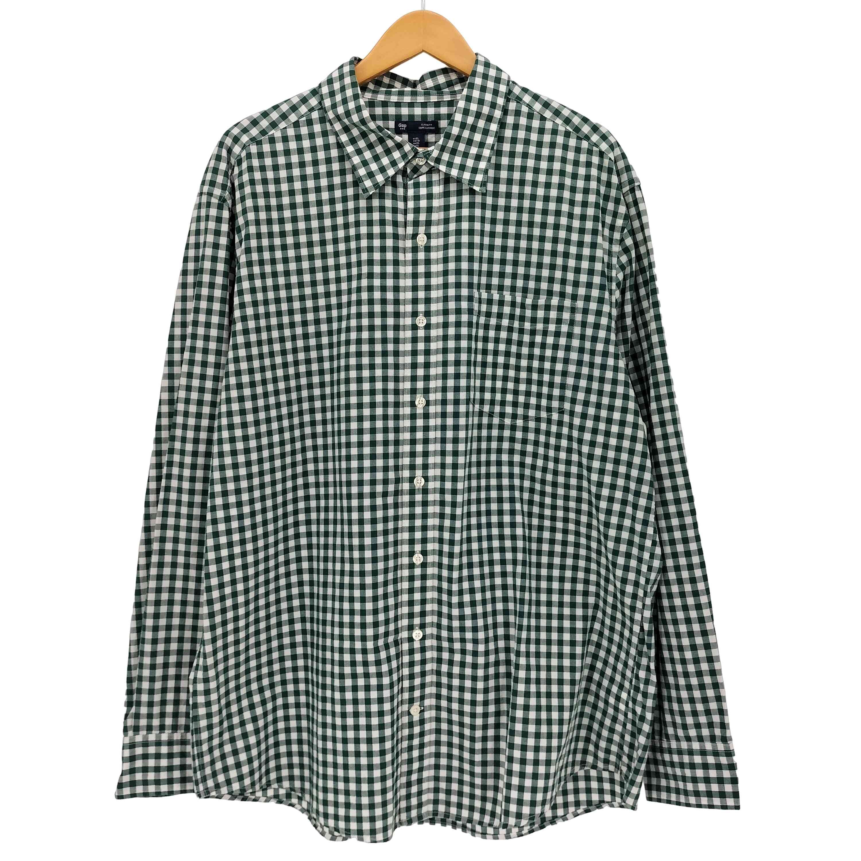 CLASSIC FIT コットン ギンガムチェック 長袖 シャツ【1142855474908】