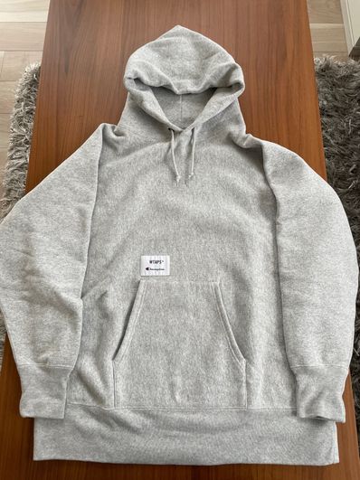 Wtaps × Champion Reverse Weave Hooded Sweatshirt "Grey"