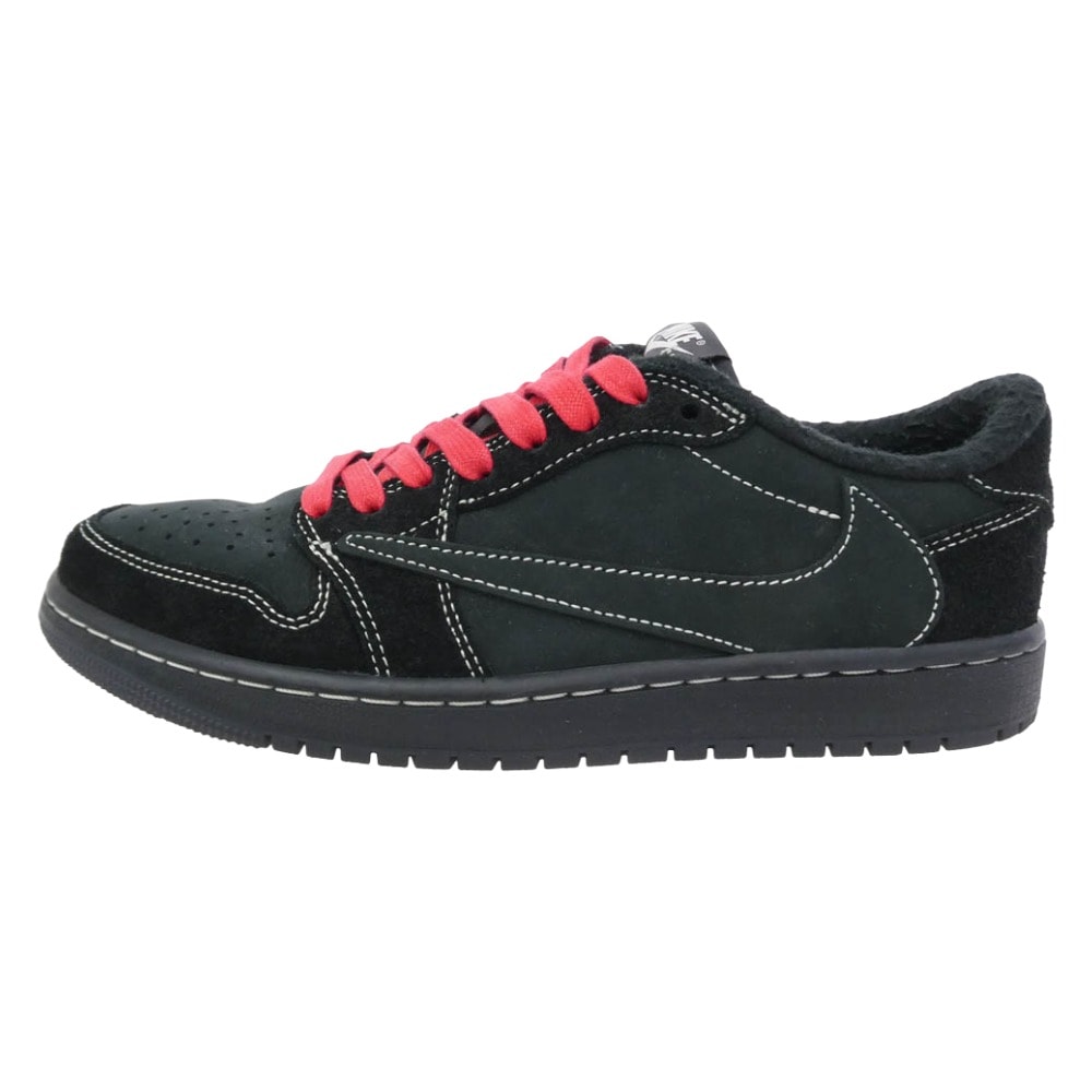 NIKE DM7866-001 × Travis Scott Air Jordan 1 Low OG SP Black Phantom AJ1 トラヴィススコット エアジョーダン ロー スニーカー FB鑑定済 ブラック系 25.5cm【中古】