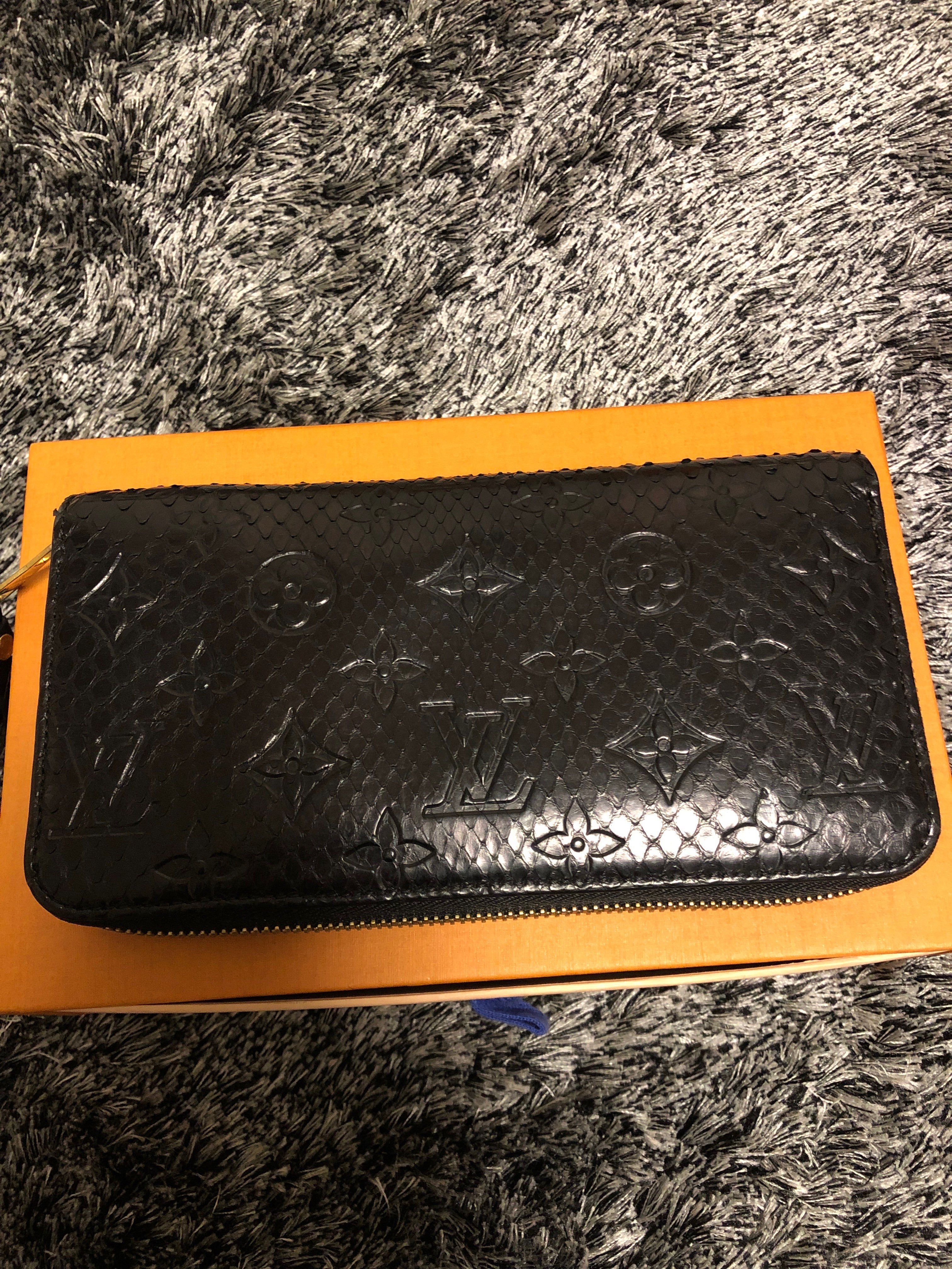 Louis Vuitton Monogram Exotic Python Zippy Wallet "Noir"
