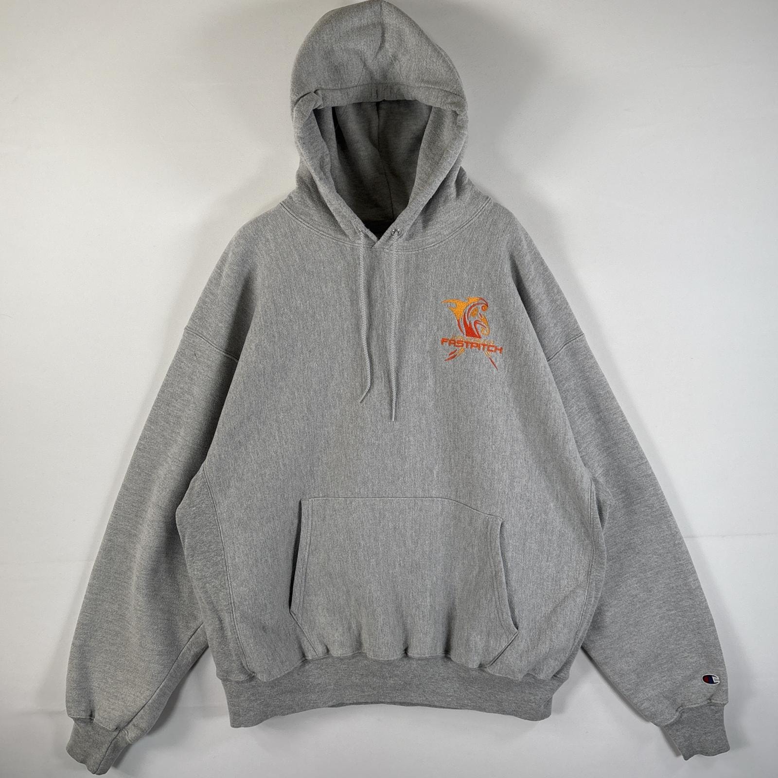 古着 チャンピオン Champion パーカー プレミアムリバースウィーブ 大きいサイズ ワンポイント刺繍 マフポケット 14041  グレー メンズ