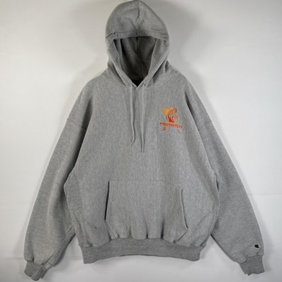 古着 チャンピオン Champion パーカー プレミアムリバースウィーブ 大きいサイズ ワンポイント刺繍 マフポケット 14041 グレー メンズ