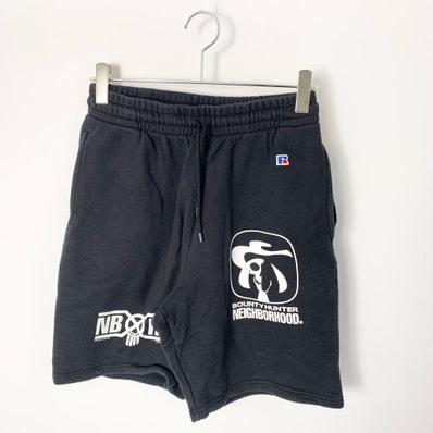 NEIGHBORHOOD x BOUNTY HUNTER x RUSSELL ATHLETIC Sweat Short Pants "Black"
