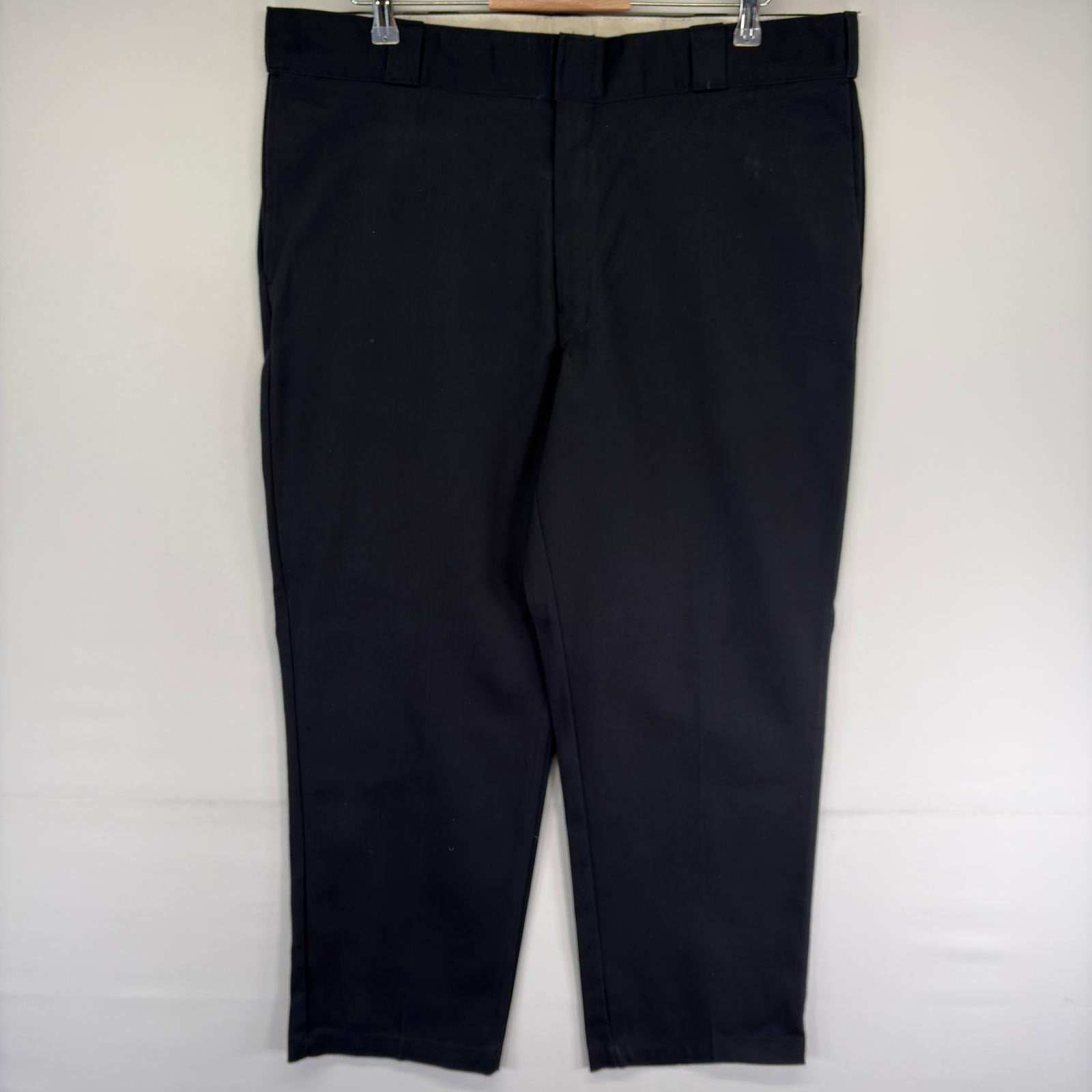 古着 ディッキーズ Dickies パンツ 874 ALEX ワーク チノパン ジッパーフライ センタープレス w40 L30 ブラック系 メンズ