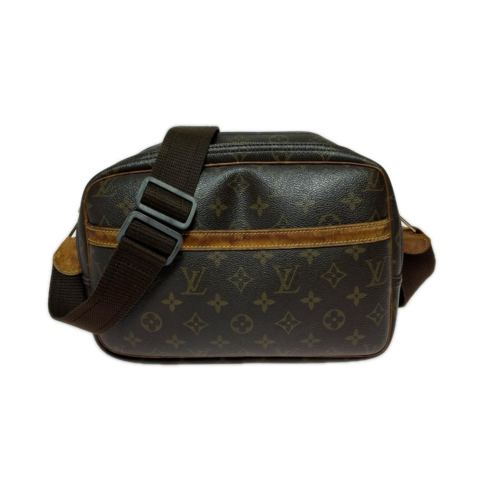 LOUIS VUITTON ルイヴィトン モノグラム リポーター ショルダーバッグ 内部ヨゴレ有 根付ひび割れ有 M45254 ブラウン