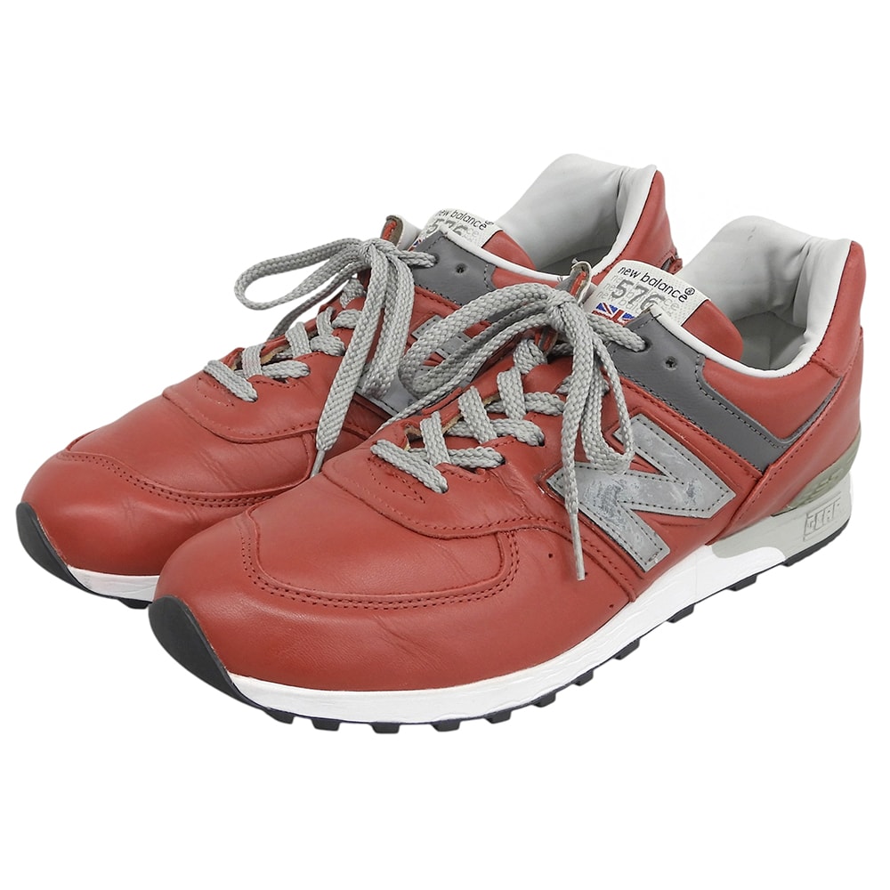 ニューバランス 英国製 オールレザー スニーカー シューズ メンズ レッド 26.5cm M576RED 8 1/2D