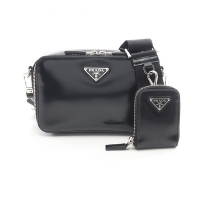 プラダ PRADA ブリック ショルダーバッグ バッグ パテントレザー メンズ ブラック系 2VH070 【中古】