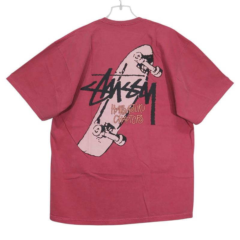 新品 STUSSY ステューシー HARAJUKU CHAPTER REOPEN TEE 原宿 チャプター リニューアルオープン Tシャツ ショートスリーブ レッド カットソー 半袖 サイズXL