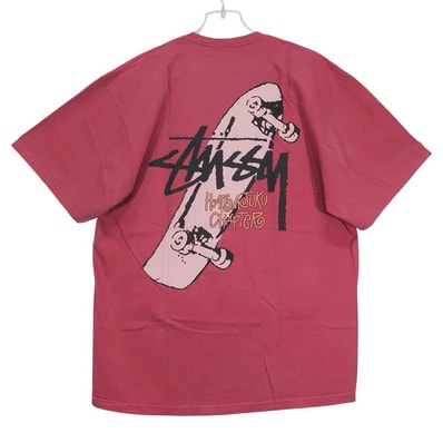 新品 STUSSY ステューシー HARAJUKU CHAPTER REOPEN TEE 原宿 チャプター リニューアルオープン Tシャツ ショートスリーブ レッド カットソー 半袖 サイズXL
