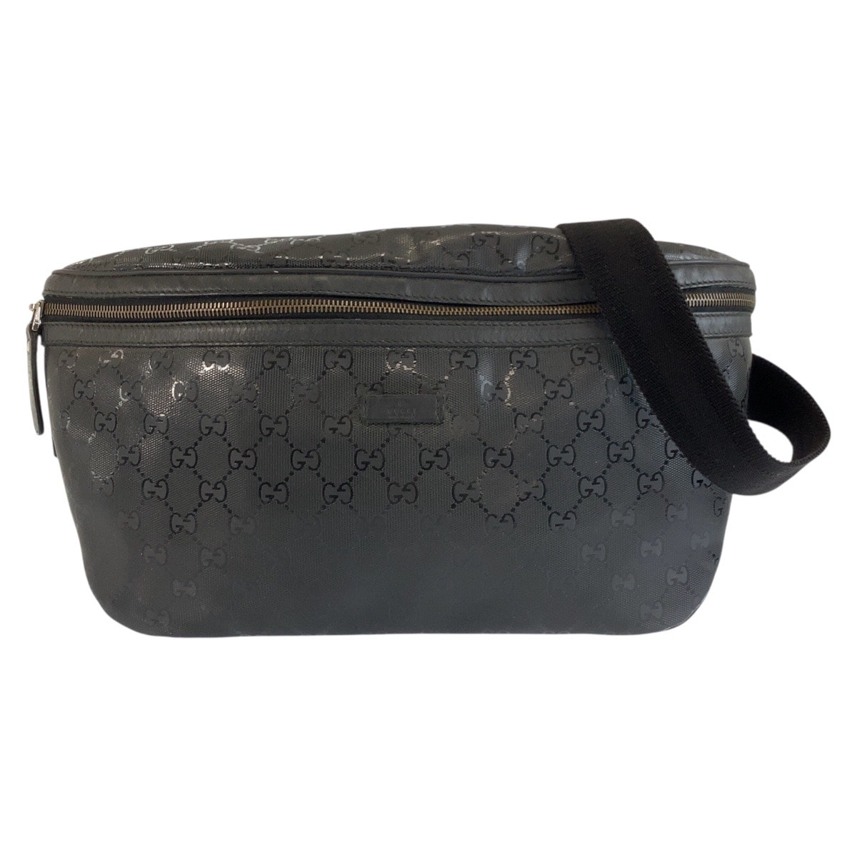 GUCCI グッチ GGインプリメ ブラック 黒 PVC ボディバッグ ウエストバッグ 603271 【中古】