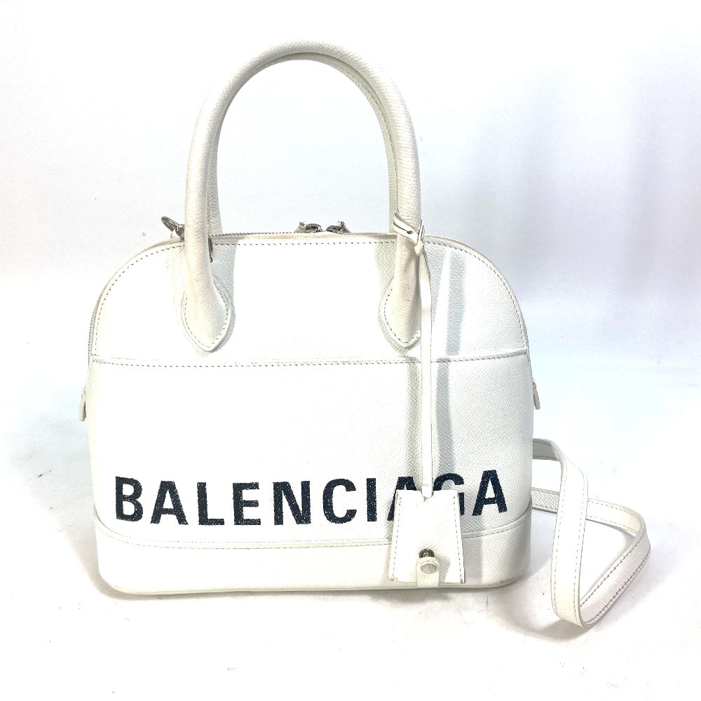 バレンシアガ BALENCIAGA ヴィル トップ ハンドル S 550645 バイカラー カバン 2WAY カバン ショルダーバッグ 斜め掛け ハンドバッグ レザー ホワイト