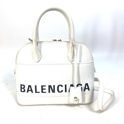 バレンシアガ BALENCIAGA ヴィル トップ ハンドル S 550645 バイカラー カバン 2WAY カバン ショルダーバッグ 斜め掛け ハンドバッグ レザー ホワイト