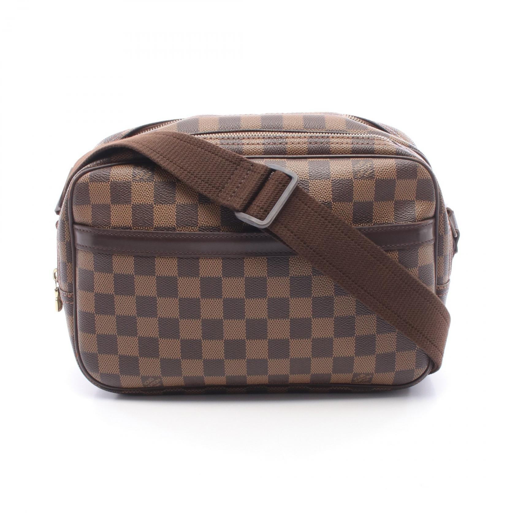 ルイ・ヴィトン LOUIS VUITTON リポーターPM ダミエエベヌ ショルダーバッグ バッグ PVCコーティングキャンバス レザー レディース ブラウン系 N45253 【中古】