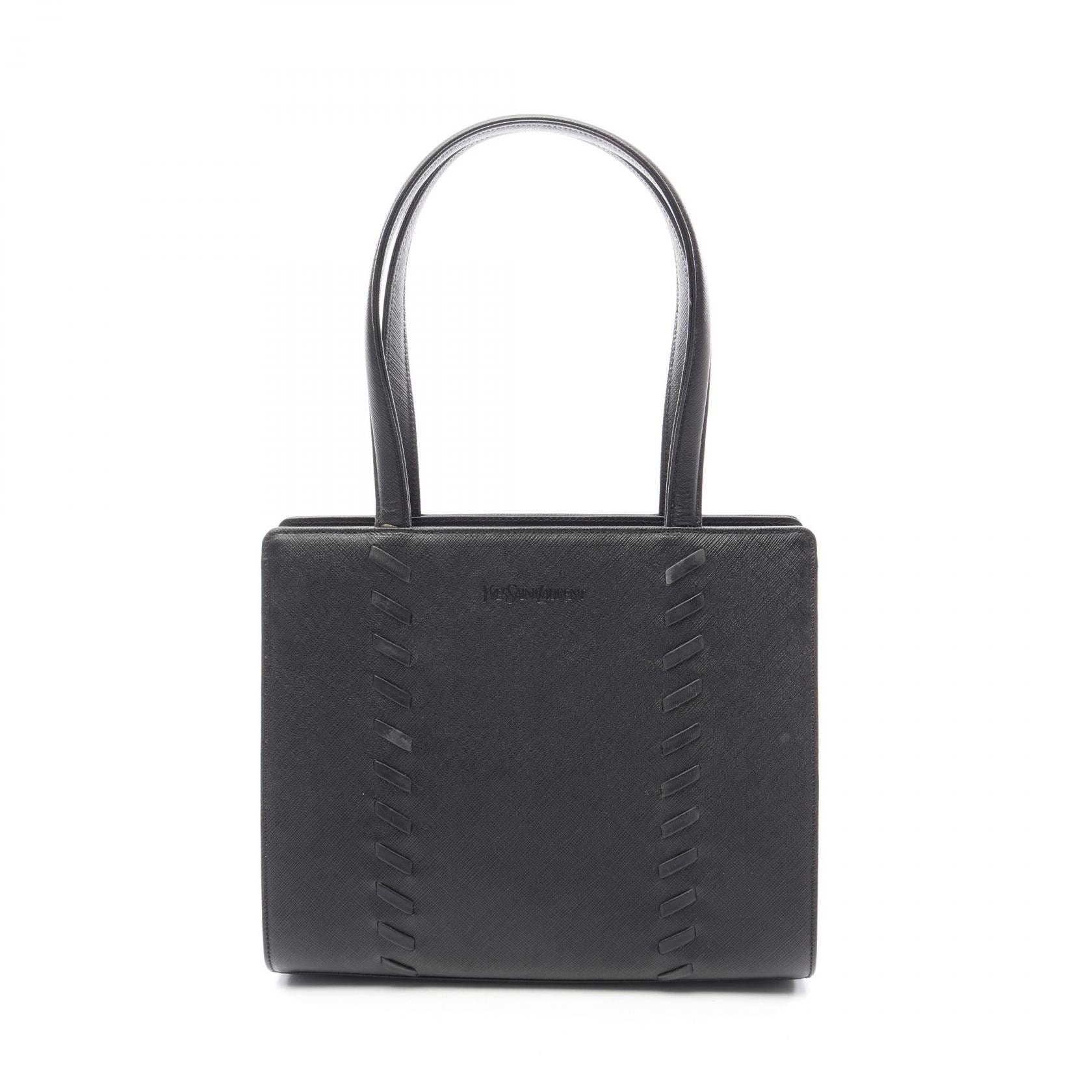 イヴ・サンローラン YVES SAINT LAURENT トートバッグ バッグ レザー レディース ブラック系 【中古】