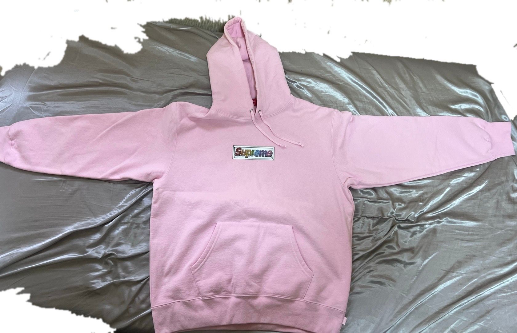 Supreme Bling Box Logo Hooded Sweatshirt "Light Pink"