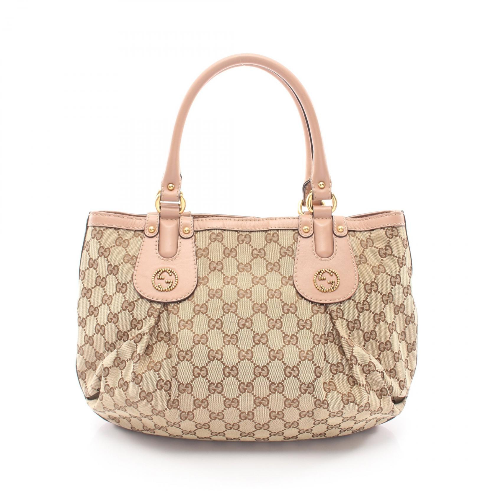 グッチ GUCCI スカーレット トートバッグ バッグ キャンバス レザー レディース ベージュ系 / ピンク系 269953 【中古】