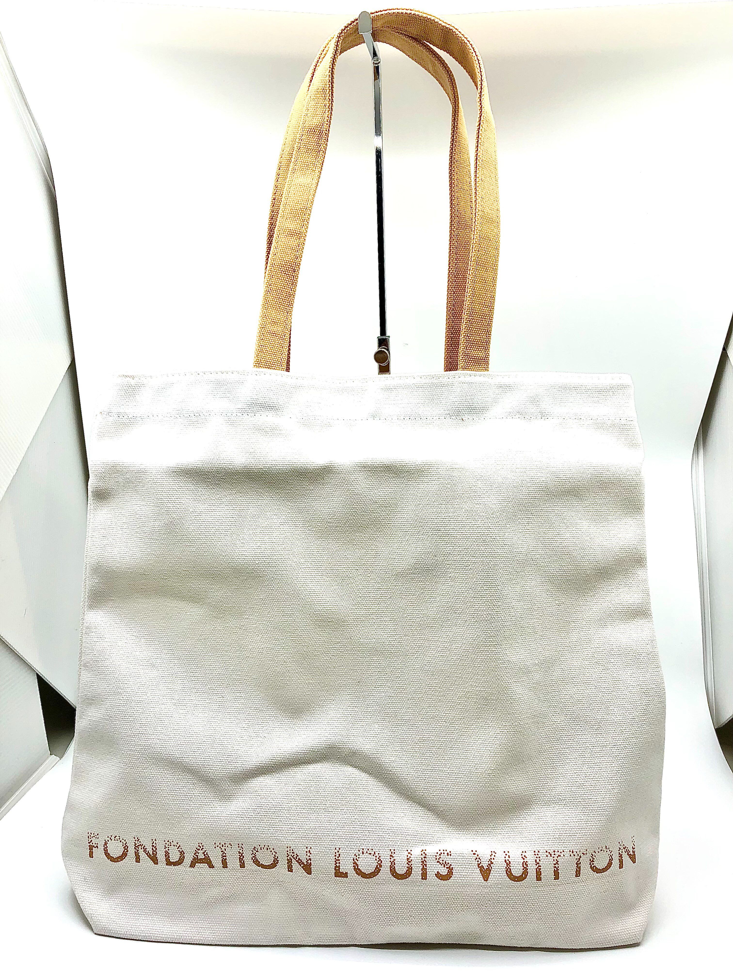Louis Vuitton Tote Fondation Museum Limited Tote Canvas "White"