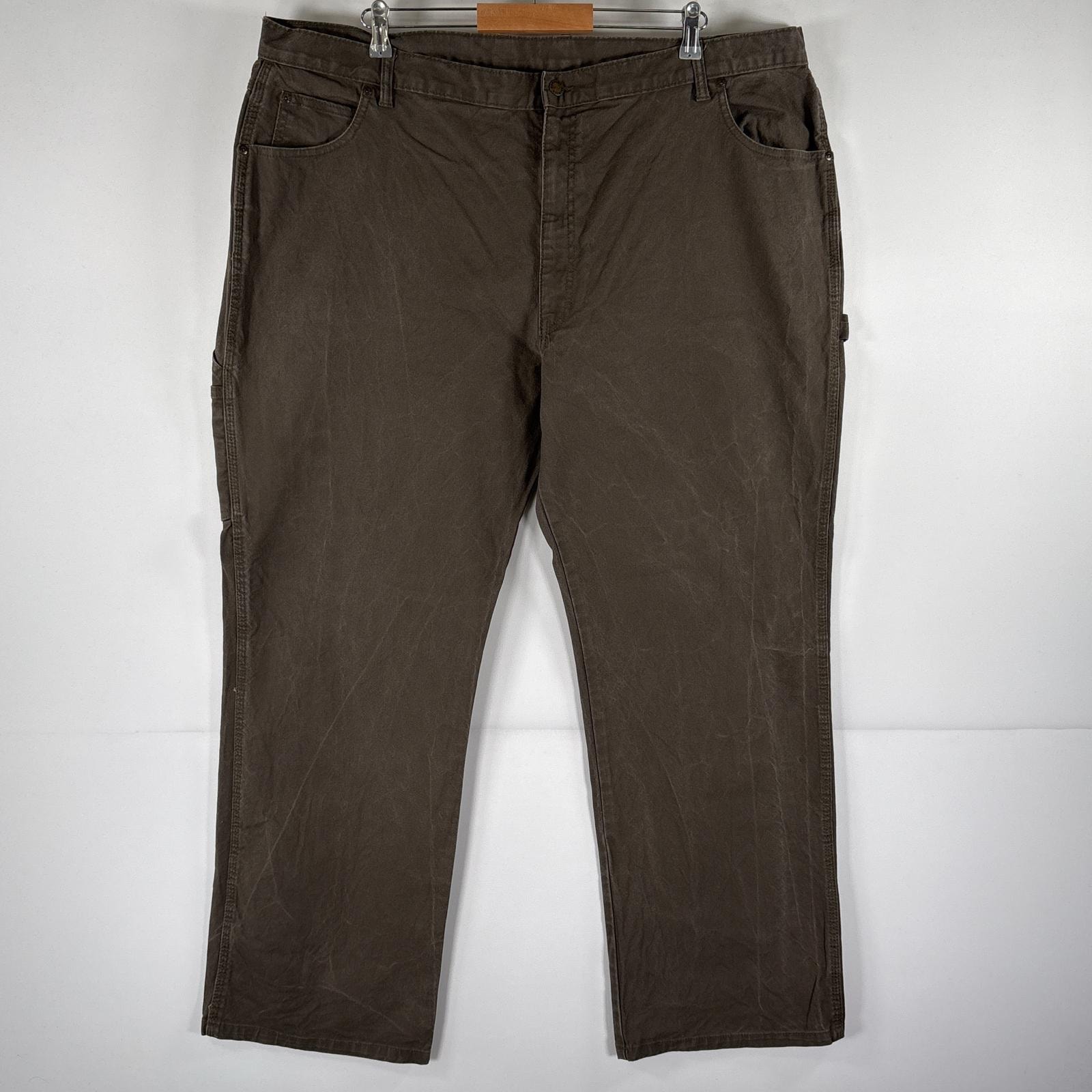 古着 ディッキーズ Dickies ワークパンツ ダック地 ペインターパンツ ストレート 大きいサイズ w44 L32  カーキ系 メンズ