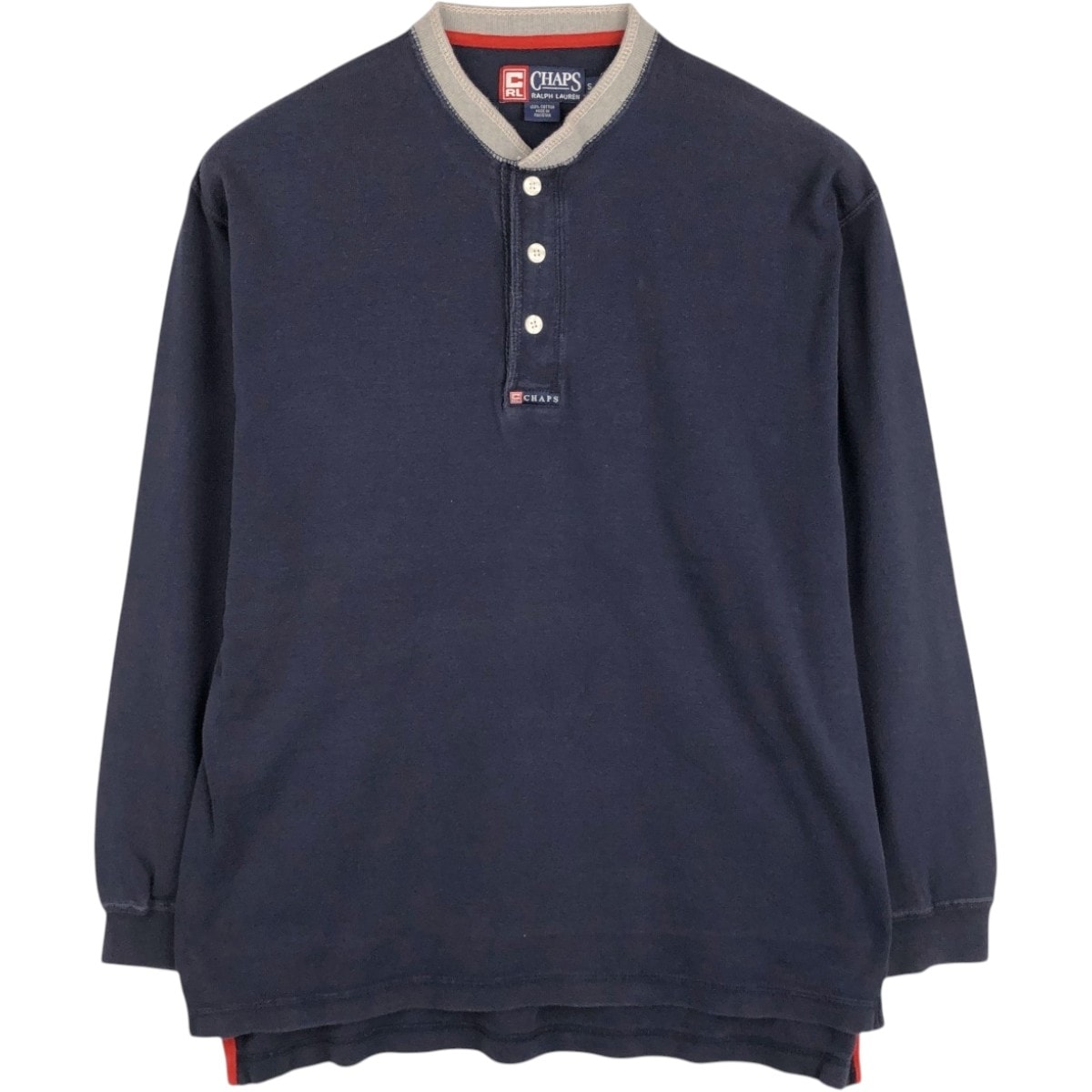 古着 ラルフローレン Ralph Lauren CHAPS チャップス ヘンリーネックロングTシャツ ロンT メンズS相当/eaa675421