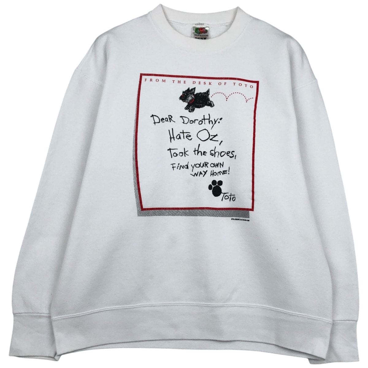 古着 90~00年代 フルーツオブザルーム FRUIT OF THE LOOM OZ オズの魔法使い TOTO トト キャラクタースウェットシャツ トレーナー メンズL相当/eaa616491