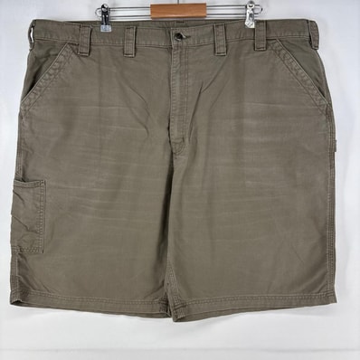 古着 カーハート Carhartt ショートパンツ ワーク ペインター ワンポイントロゴ ジップ 大きいサイズ w48 ブラウン メンズ