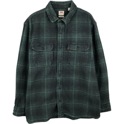 古着 リーバイス Levi's RELAXED オンブレチェック 長袖 フランネルチェックシャツ メンズL相当/eaa637653