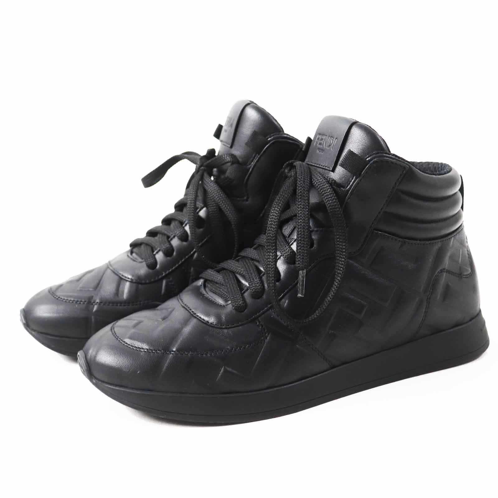 美品 フェンディ ハイカットスニーカー ブラック レディース 35 8E7045