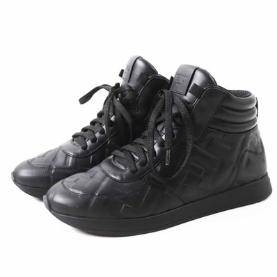 美品 フェンディ ハイカットスニーカー ブラック レディース 35 8E7045