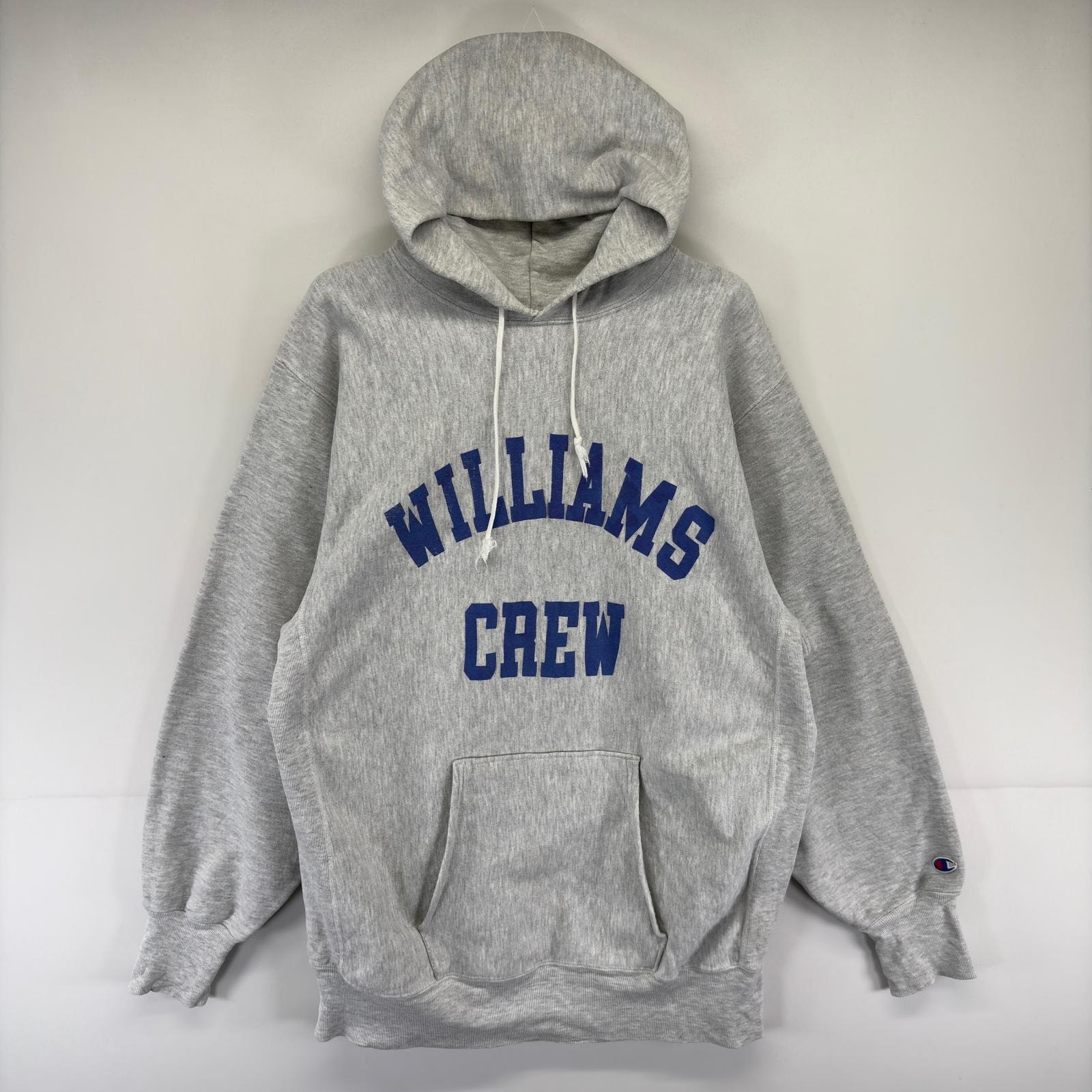 古着 90's/90年代 チャンピオン Champion USA製 パーカー リバースウィーブ カレッジロゴ スウェット 2XL  グレー系 メンズ