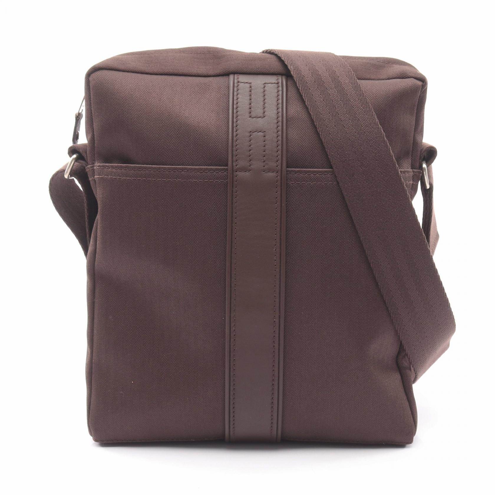 エルメス HERMES アカプルコ ポシェットバンドリエールMM ショルダーバッグ バッグ レザー トワルシェブロン トワルシェブロン メンズ レディース ブラウン系 【中古】