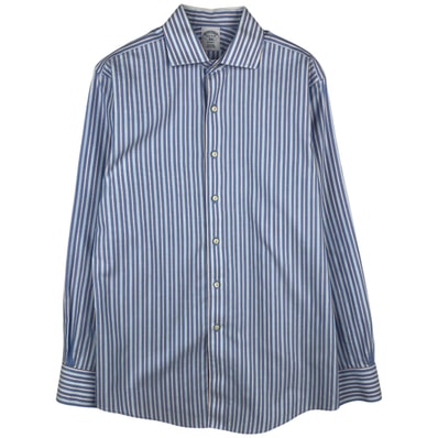 古着 ブルックスブラザーズ Brooks Brothers 1818 REGENT マルチストライプ ワイドカラー 長袖 コットンストライプシャツ メンズM相当/rab181192