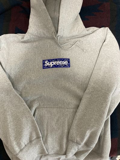 Supreme Bandana Box Logo Hooded Sweatshirt "Grey"