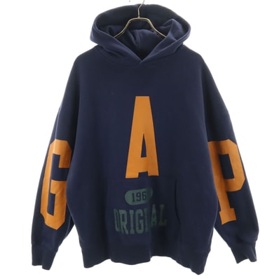 GAP ギャップ 長袖 スウェットパーカー L ネイビー 裏起毛