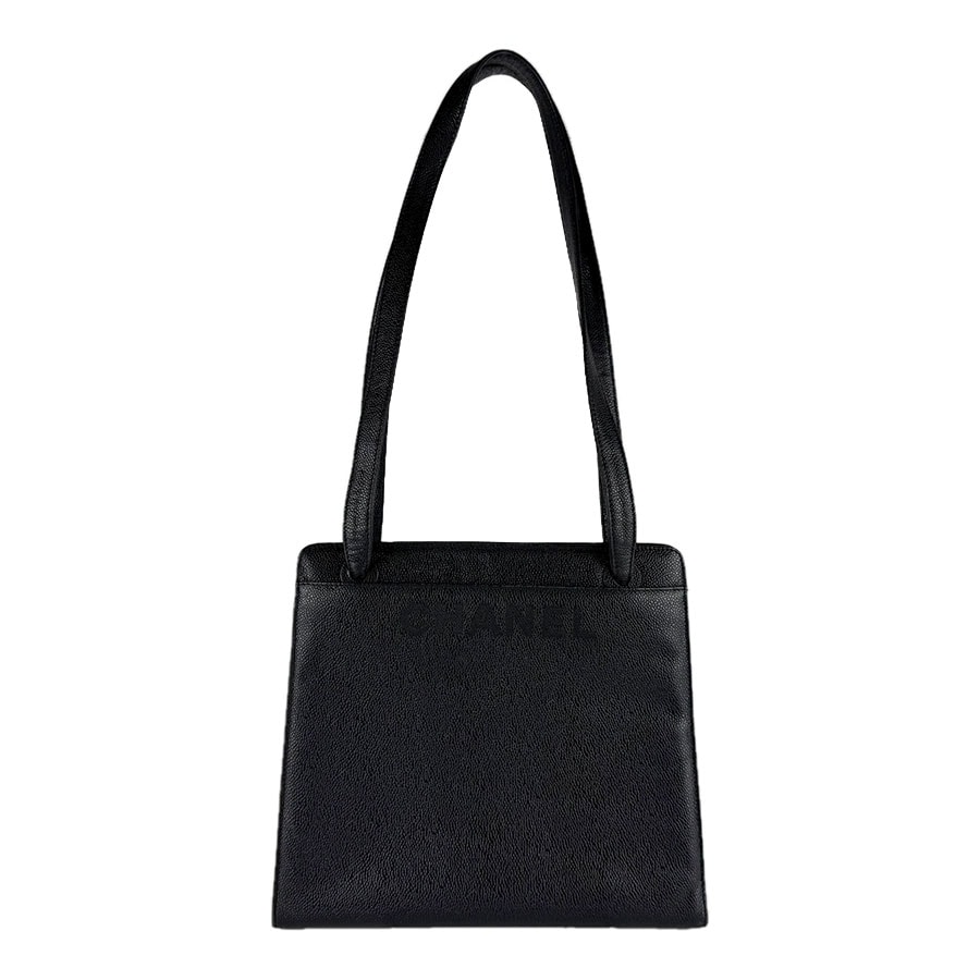 シャネル CHANEL ショルダーバッグ キャビアスキンレザー ブラック レディース【中古】 z9706