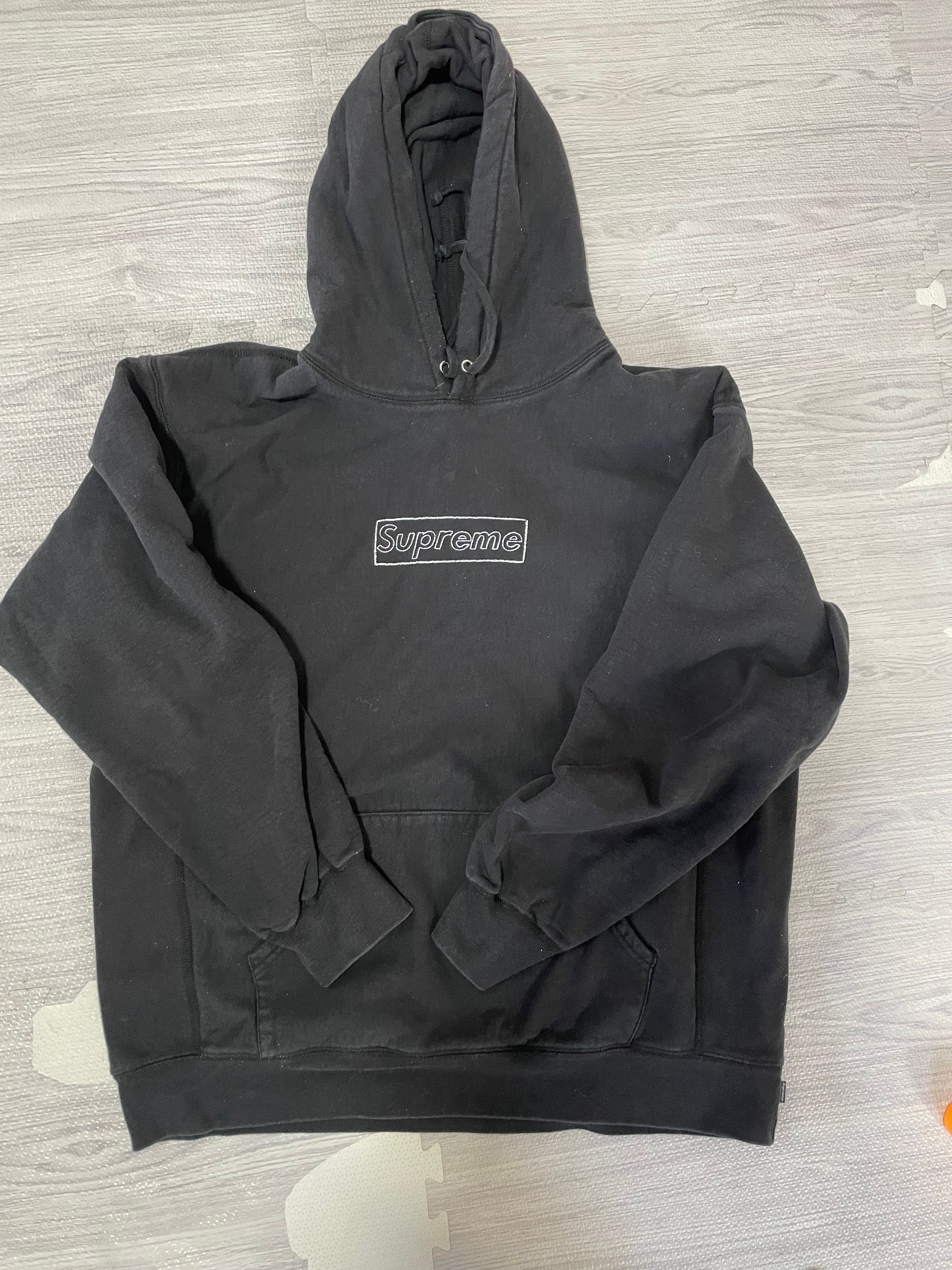 Supreme KAWS Chalk Logo Hooded Sweatshirt "Black"(2021)