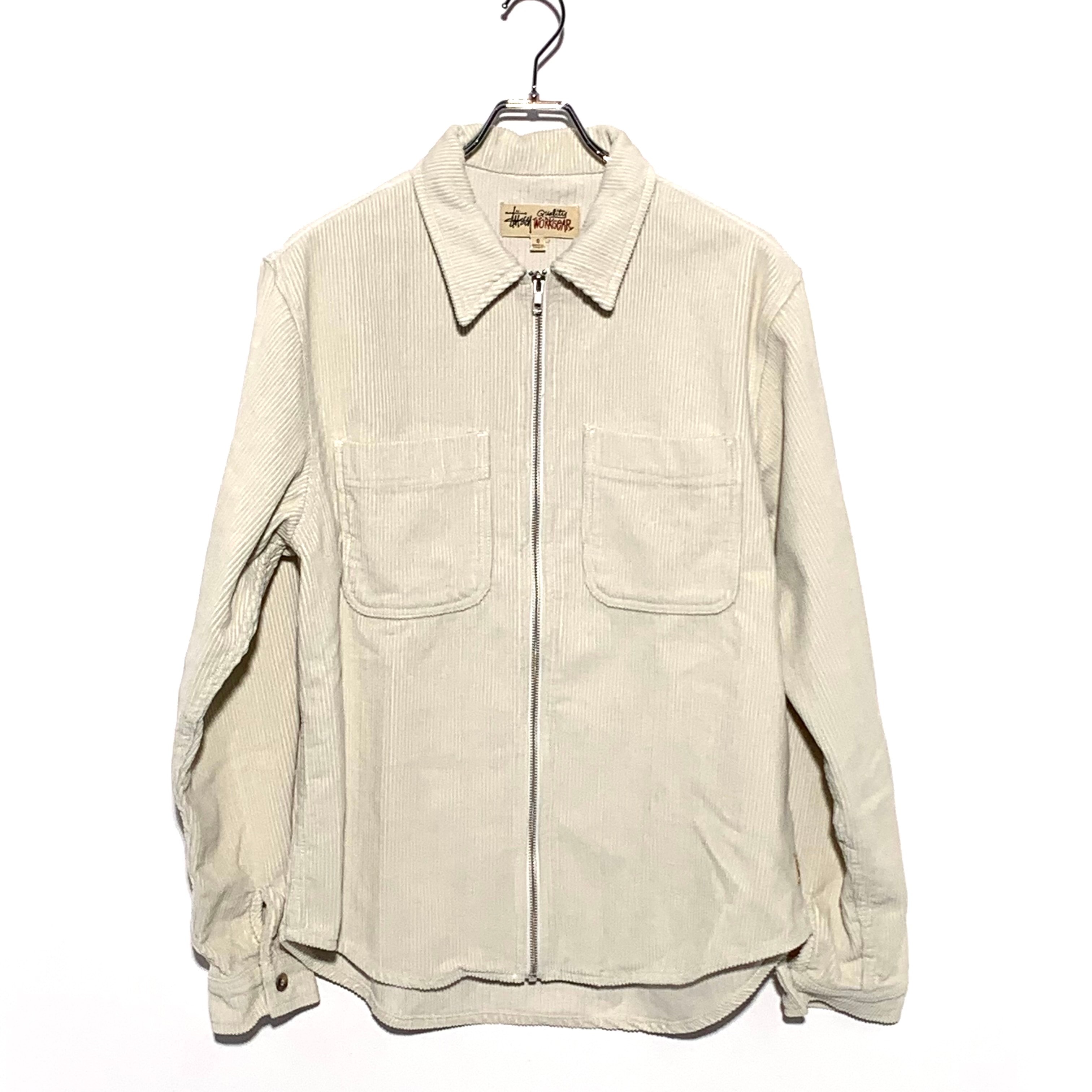 Stussy Wide Wale Cord Zip Shirt "Bone"