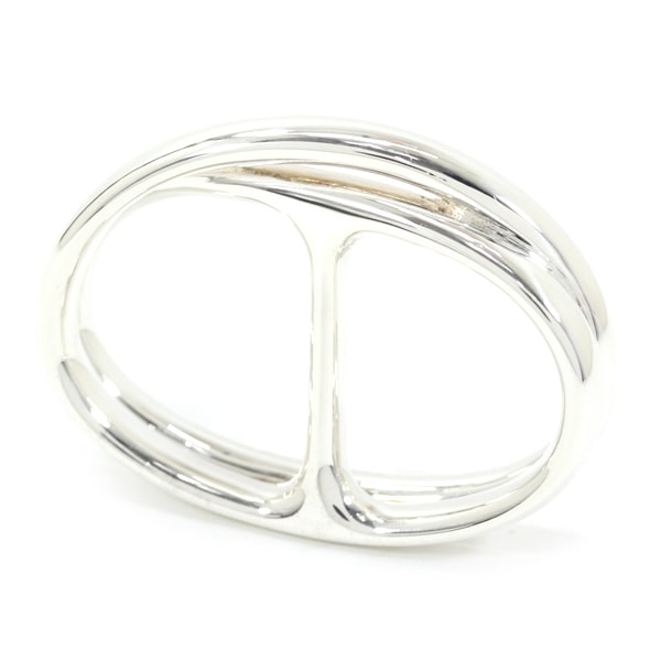 Hermes Chaine D'ancre Punk Double Ring "Silver"